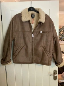 BDG Borg Harry Zip-Through Aviator Jacket size small (approx 44 inch chest) Rrp - Picture 1 of 3