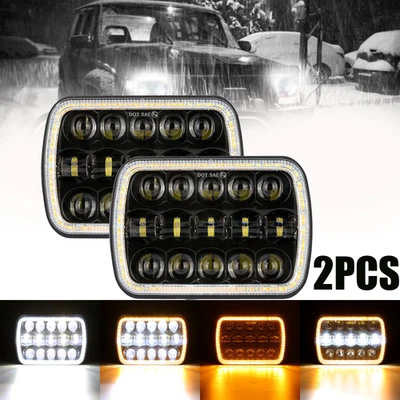 2PÇS DOT 7X6 5X7" Farol LED Hi-Lo DRL Para Nissan Pickup Para Toyota Tacoma - Imagem 1 de 4