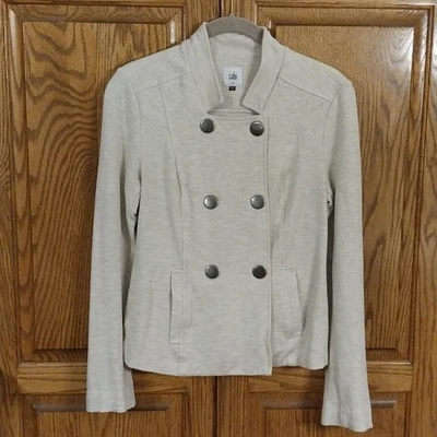 CAbi 3028 Charlie Women's Ponte Knit Military Style Blazer Jacket Size XS Beige - Image 1 of 4