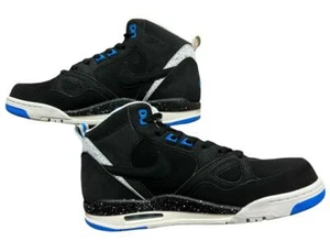 PARA HOMBRES NIKE FLIGHT 13 NEGRO MEDIO/AZUL PLATINO PURO TALLA 11 DS NUEVO CON CAJA - Imagen 1 de 6