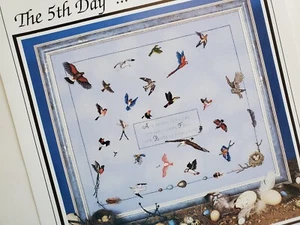Vintage Crossed Wing Collection The 5th Day Birds cross stitch pattern chart 35 - Picture 1 of 9