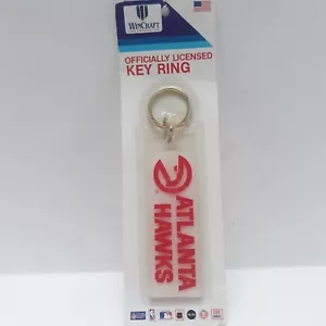 Vtg Wincraft Atlanta Hawks NBA Logo Keychain 6½" Clear Acrylic Official Licensed - Picture 1 of 3