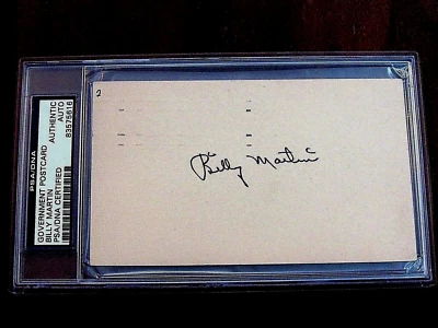 BILLY MARTIN 5 X WSC NEW YORK YANKEE SIGNED AUTO 1951 WS YEAR GPC PSA/DNA beauty - Image 1 of 3