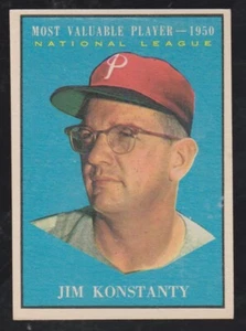1961 TOPPS BASEBALL #479 JIM KONSTANTY MVP NM **** FREE SHIPPING **** - Picture 1 of 1