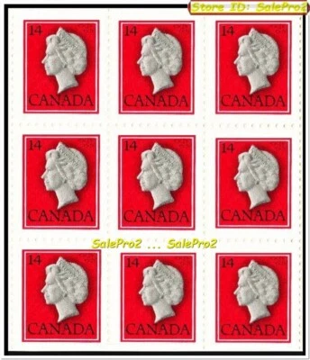 9x CANADA 1979 CANADIAN QUEEN ELIZABETH II FV FACE $1.26 STAMP PANEL BLOCK LOT - Image 1 of 2