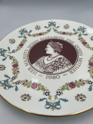 Royal  Doulton  1980 Queen Mother  80th  Birthday  Commemorative  8 1.4" Plate   - Image 1 of 4