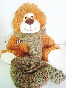 Green and Brown Woodsy Chenille Handmade Knit Scarf - Picture 1 of 1