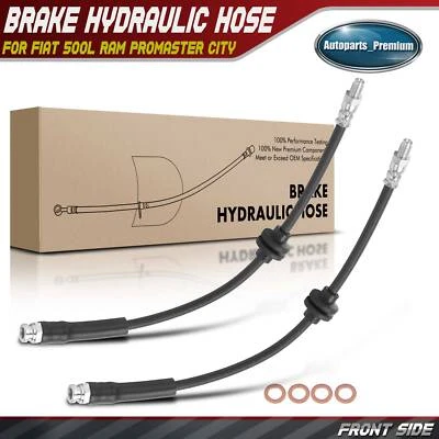 2x Front Left & Right Side Brake Hydraulic Hose for Fiat 500L Ram ProMaster City - Image 1 of 4