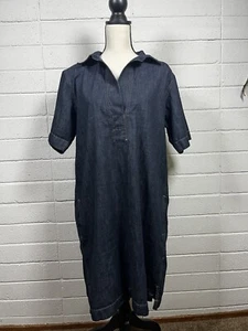 Lauren Ralph Lauren Denim Baumwolle Etuikleid Kurzarm Gr. Large Petite - Bild 1 von 8