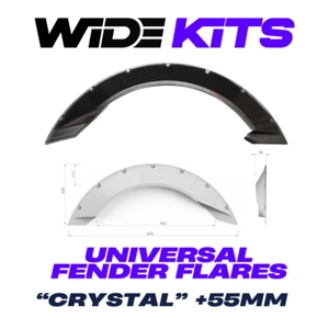Universal Fender Flares JDM Extra Wide Body Wheel Arches Kits +2inch (55mm) 4pcs - Picture 1 of 11