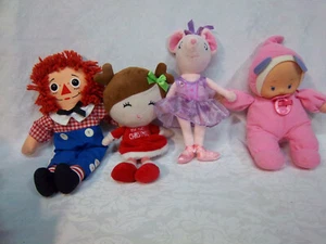 Ballerina 9" Raggedy Andy 13" Doll Rattle 11" Plush Soft Toy Stuffed Animal - Picture 1 of 9