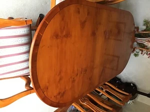 Yew extendable dining table and chairs, used and in excellent condition - Picture 1 of 4