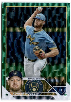 2023 Topps Green Foil #323 ADRIAN HOUSER  /499 Milwaukee Brewers  - Image 1 of 2