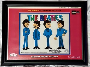 BEATLES ~ limitierte Auflage DenniLu Cartoon Sericel Cel gerahmt & signiert von Ron Campbell - Bild 1 von 13