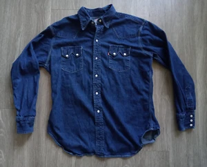 Camisa Denim Cuerno Corto Sanforizada Verdadera Vintage Levi's Strauss Western Wear XL - Imagen 1 de 14