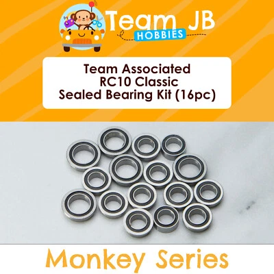 Team Associated RC10 Classic, RC10CC Clear - 16 Pcs Rubber Sealed Bearings Kit - Image 1 of 2
