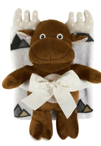 Stephan Baby : Baby Boy Soft Fleece Blanket & Stuffed Plush Moose Set NEW - Picture 1 of 5