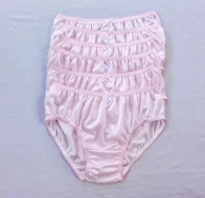 Women's Nylon Bikini Panties XL 6 Pack Soft Briefs 32-38" Waist 38-44" Hip - Image 1 of 4