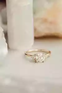 1.20CT Round Cut Lab Grown Diamond Women's Engagement Ring 14k Solid Yellow Gold - Picture 1 of 5