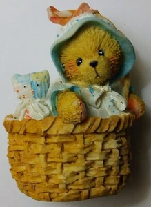 Cherished Teddies 🧸🐻 1991 "ABIGAIL" 900362 Cute Teddy Bear Figurine Basket - Picture 1 of 7