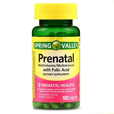 Spring Valley Prenatal Multivitamin/Multimineral & Folic Acid Tablets, 100 Ct - Image 1 of 4