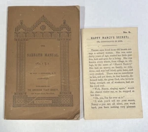 The Sabbath Manual, Nos. 1 & 2, Edwards, D.D American Tract S 1800’s - Picture 1 of 9