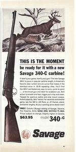 1962 Savage Model 340-C Carbine Deer This Is The Moment Vintage Print Ad/Poster - Picture 1 of 1