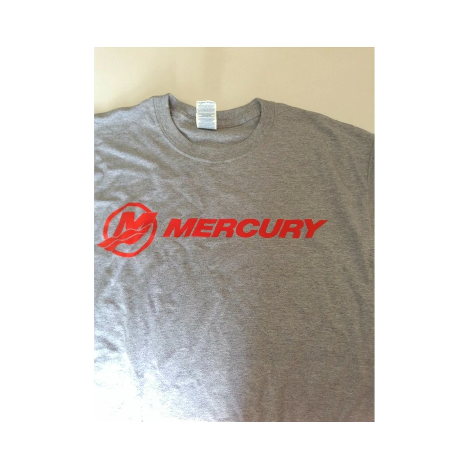 Nueva Camisa Auténtica Mercury Marine Manga Corta Gris/Rojo MERCURIO Foto 1 de 1
