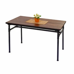 Esstisch HWC-H10b, Bistrotisch, Industrial Gastronomie schwarz-braun 120x70cm - Bild 1 von 7