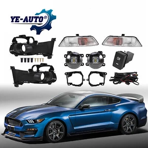 LED Fog Light Lamps W/Cover Wire Harness Switch For Ford Mustang 2015 2016 2017 - Picture 1 of 8