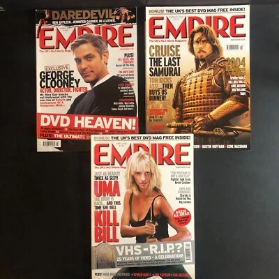 3 x Empire 2003/2004 Clooney Cruise Uma Magazines  Movie Film Reviews Bundle - Image 1 of 4