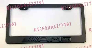 3D AMG Mercedes Stainless Steel Black Finished License Plate Frame - Picture 1 of 5