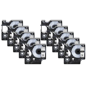 10x 18443 Black on White IND Vinyl 3/8" Label Tape for DYMO Rhino PRO 1000 4200 - Picture 1 of 10
