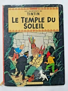 Vintage Les Aventures De TinTin - Le Temple Du Soleil HC Book -1949 Herge (W4) - Picture 1 of 11
