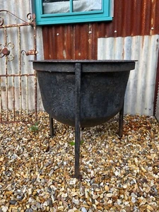 Antique Cast Iron Pot, Jardinier, Log Basket, Very Large, A Unique Item - Picture 1 of 6