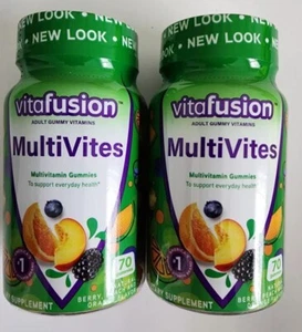 Vitafusion MultiVites MultiVitamin Gummies Berry, Peach, Orange 70ct -2 pk 03/25 - Picture 1 of 3