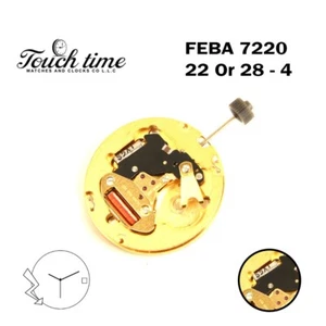 FEBA 7220 22 Or 28 – 4 Swiss Made Watch Movement, 3 Hands, White Date Disk At 3 - Picture 1 of 7