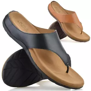 Ladies Womens Slip On Memory Foam Casual Flat Sandals Summer Mules Shoes Size - Picture 1 of 28