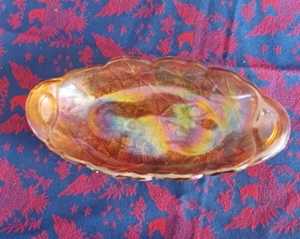 Vintage Indiana Ringelblume Karneval Glas Sonnenblume Relish oder Süßigkeitenschale mit Griffen - Bild 1 von 3