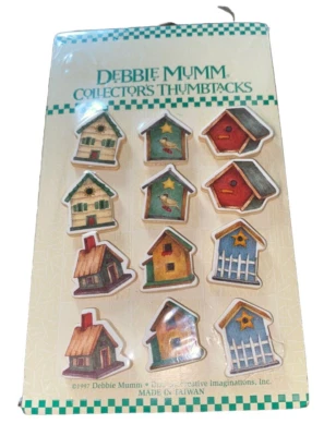 Debbie Mumm Collectors Thumb Tacks/Push Pins Birdhouses NEW - Image 1 of 3