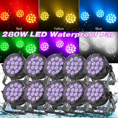 280W Waterproof Par Light DMX RGBW 14LED Stage DJ Par Can Lights Spot Lighting - Image 1 of 4