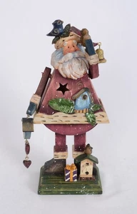 10" Woodworks Roman Inc. Seltener Vintage Weihnachtsmann mit Vögeln und Vogelhäusern - Bild 1 von 9