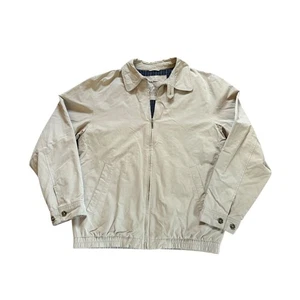 LL Bean Bomber Jacket Khaki Zip Up Raincoat Field Chore Men’s Size Small - Picture 1 of 14