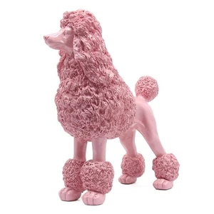 Standing Pink Poodle Sculpture Decor, Decorative Dog Statue, Animal Ornament ... - Picture 1 of 9