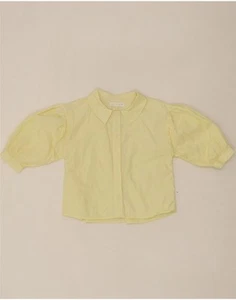 ZARA Camicia Blusa Manica Corta Bambina 8-9 Anni Giallo Cotone NG11 - Foto 1 di 3