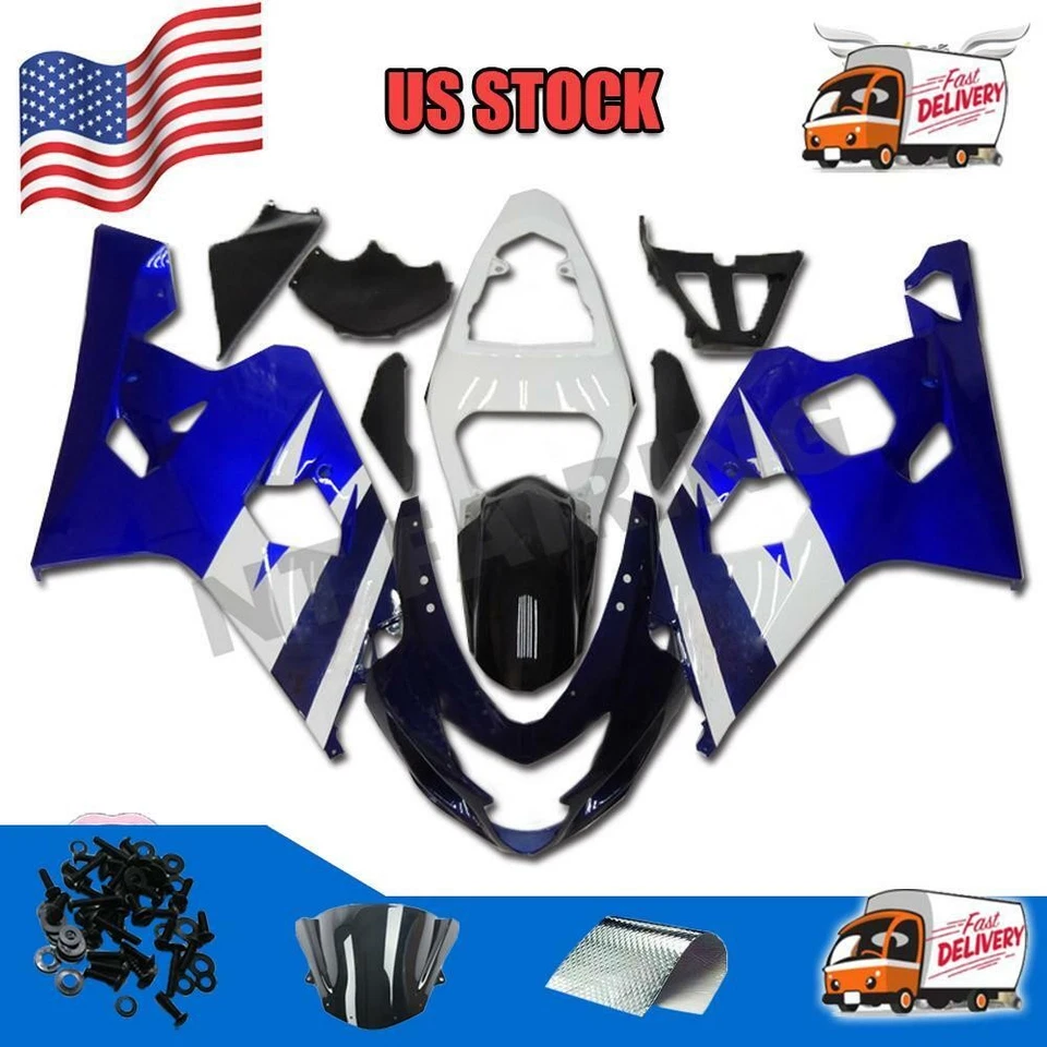 Apto para 2004-2005 GSXR 600 750 K4 inyección azul blanco carenado ABS g05 Foto 1 de 1