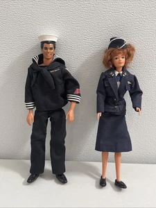 Vintage Barbie Navy Military Couple Ken Barbie  GI Joe Clothes - Picture 1 of 5