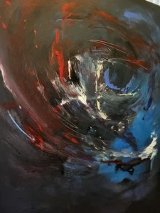 Abstract Original Contemporary Art Piece On Canvas Acrylic Deep Modern Painting - Picture 1 of 7
