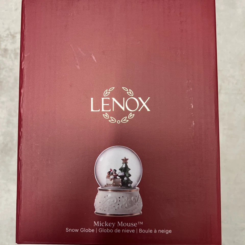 Lenox Disney Mickey Mouse Snow Globe 896935 Christmas Tree Winter