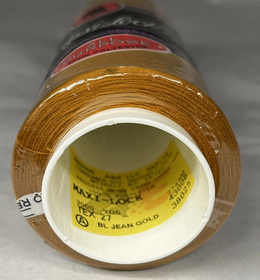 New Maxi-Lock Serger Thread 3000 yd 100% Polyester Multiple #43006 Bl Jean Gold - Image 1 of 1